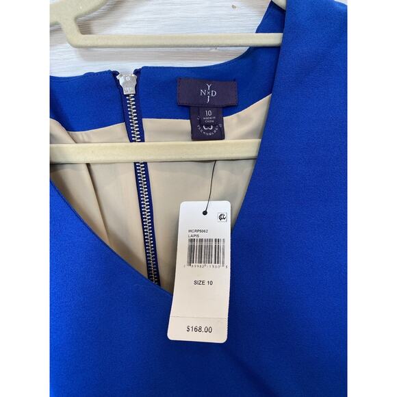 NYDJ Womens Size 10 Slimming Dress NEW Blue Office Career Work Wedding Party - Picture 2 of 14